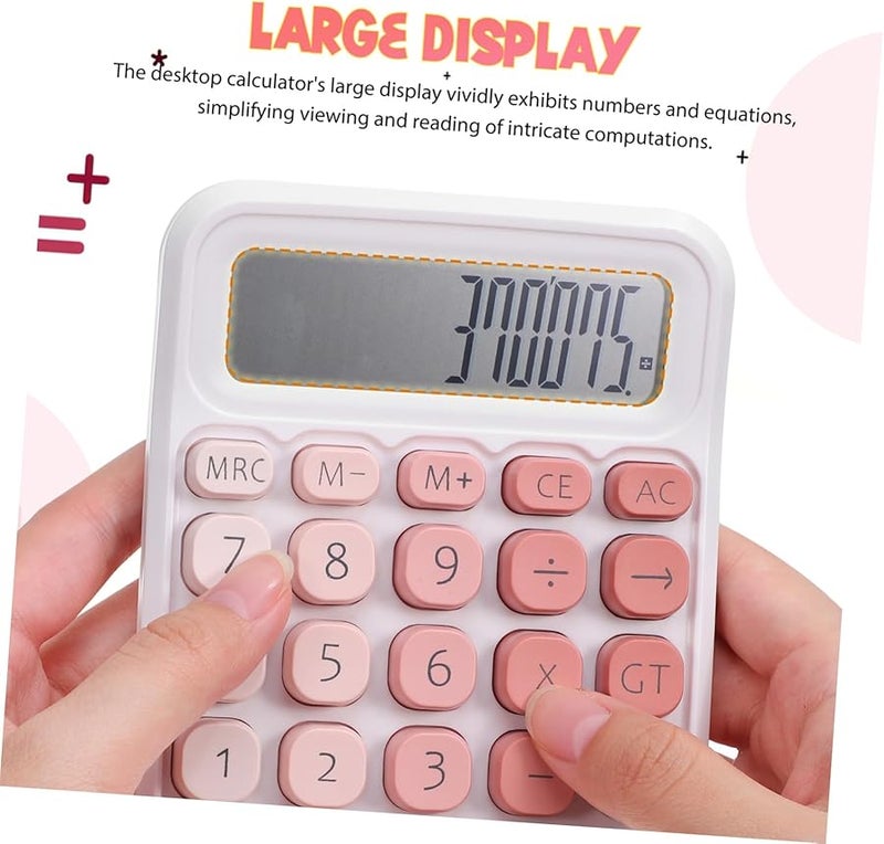 Desktop Calculator 12 Digit Large LCD Color Display Solar Battery Powered for Office Home School - Image 5